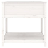 Planter with Shelf White 82.5x82.5x81 cm Solid Wood Pine