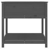 Planter with Shelf Grey 82.5x82.5x81 cm Solid Wood Pine