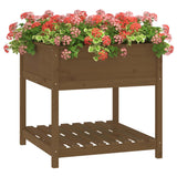 Planter with Shelf Honey Brown 82.5x82.5x81 cm Solid Wood Pine