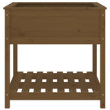 Planter with Shelf Honey Brown 82.5x82.5x81 cm Solid Wood Pine