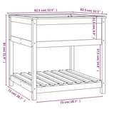 Planter with Shelf Honey Brown 82.5x82.5x81 cm Solid Wood Pine