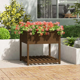 Planter with Shelf Honey Brown 82.5x82.5x81 cm Solid Wood Pine