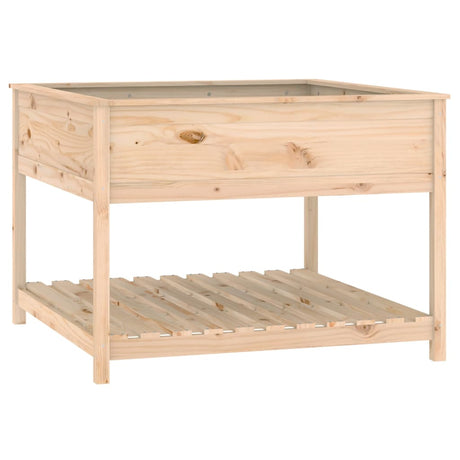 Planter with Shelf 111.5x111.5x81 cm Solid Wood Pine