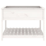 Planter with Shelf White 111.5x111.5x81 cm Solid Wood Pine