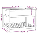 Planter with Shelf White 111.5x111.5x81 cm Solid Wood Pine