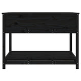 Planter with Shelf Black 111.5x111.5x81 cm Solid Wood Pine