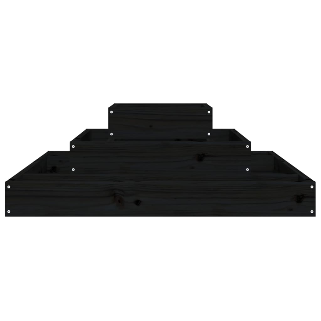 Planter Black 80x80x27 cm Solid Wood Pine