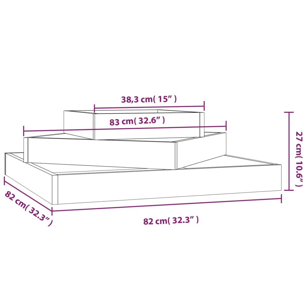 Planter 83x83x27 cm Solid Wood Douglas