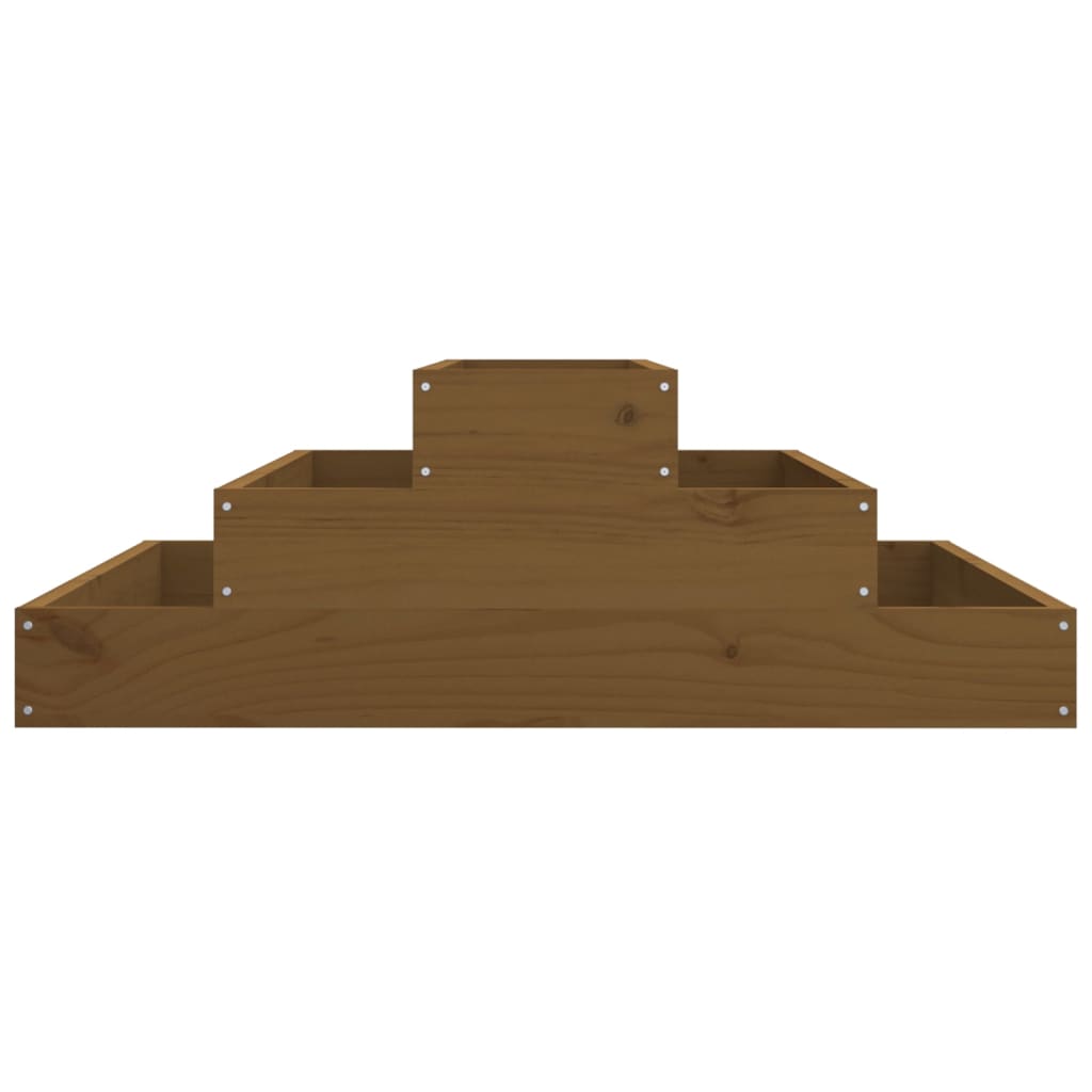 Planter Honey Brown 80x80x27 cm Solid Wood Pine