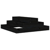 Planter Black 80x80x27 cm Solid Wood Pine