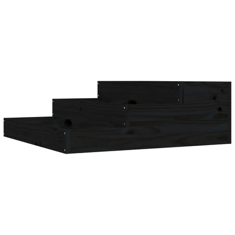 Planter Black 78x78x27 cm Solid Wood Pine