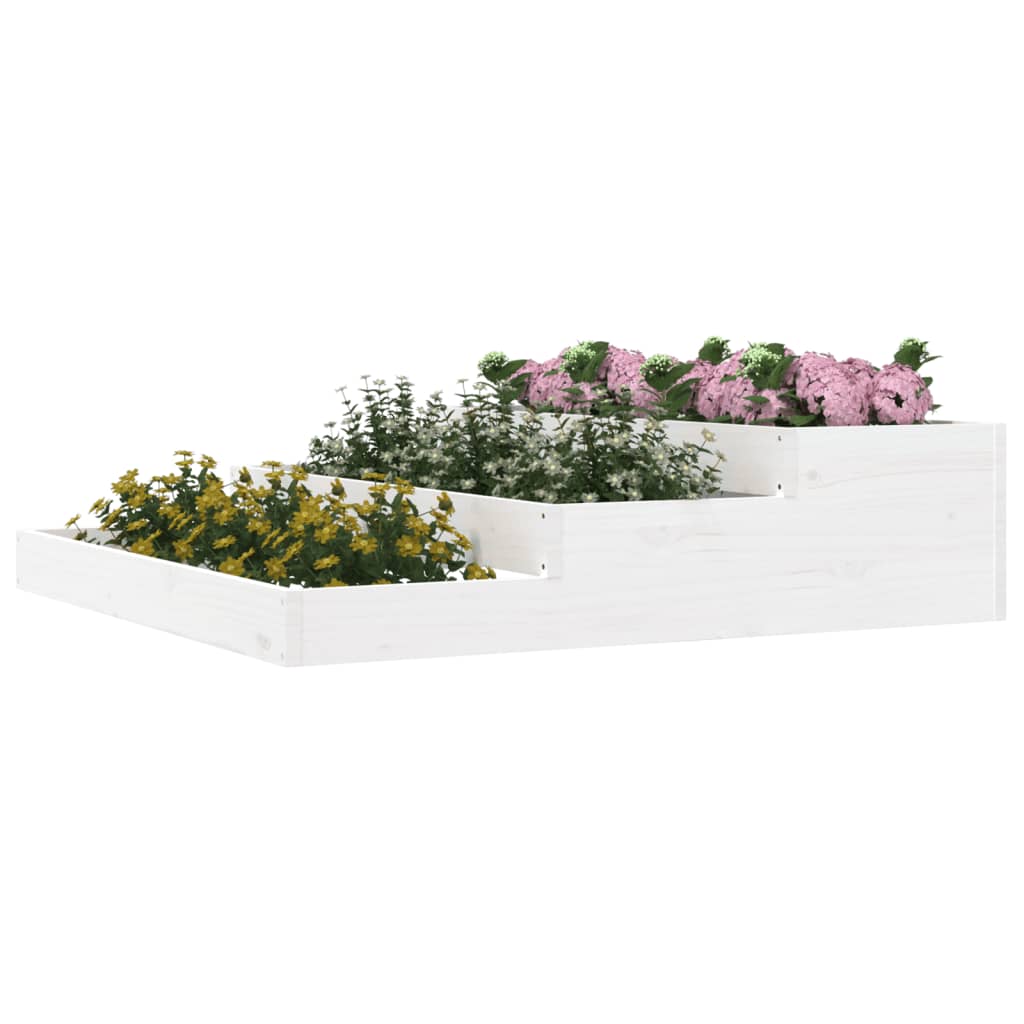 Planter White 107x107x27 cm Solid Wood Pine