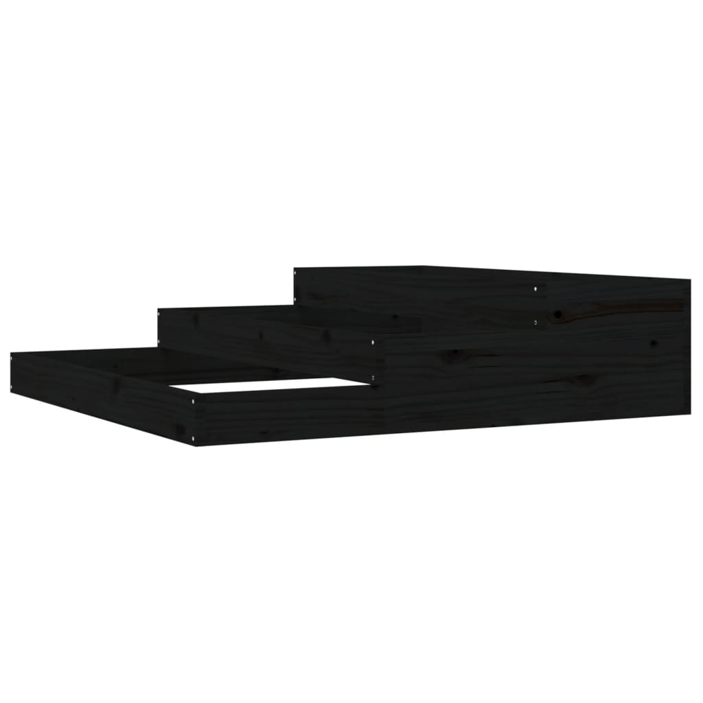 Planter Black 107x107x27 cm Solid Wood Pine