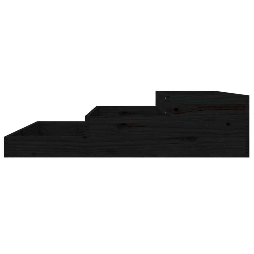 Planter Black 107x107x27 cm Solid Wood Pine