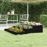 Planter Black 107x107x27 cm Solid Wood Pine