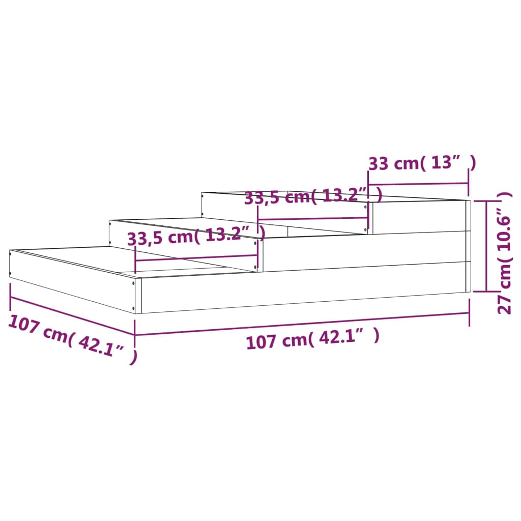 Planter 107x107x27 cm Solid Wood Douglas