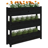 Planter Black 112x25x104.5 cm Solid Wood Pine