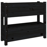 Planter Black 77x25x66 cm Solid Wood Pine