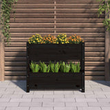 Planter Black 77x25x66 cm Solid Wood Pine