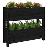 Planter Black 77x25x66 cm Solid Wood Pine