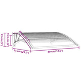 Door Canopy Black and Transparent 80x75 cm Polycarbonate