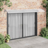 Door Canopy Grey and Transparent 350x75 cm Polycarbonate