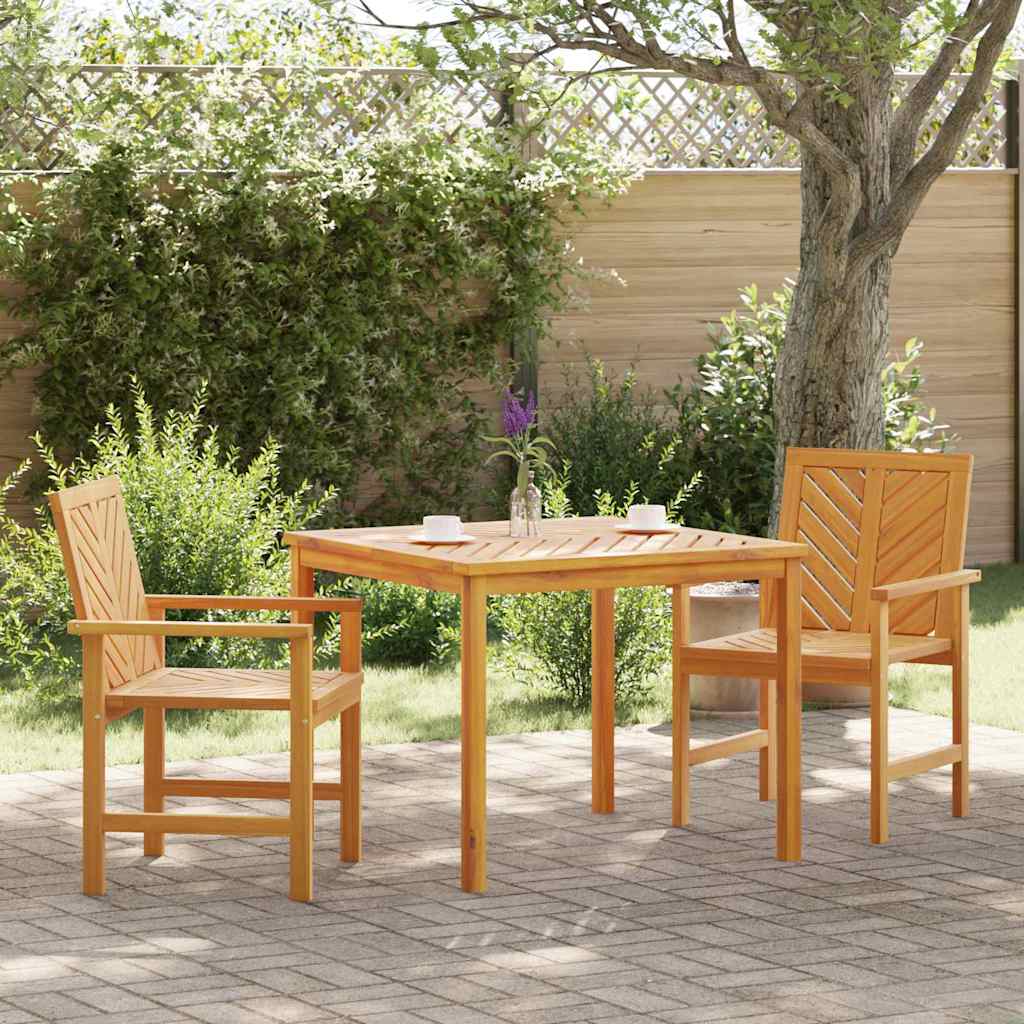 Garden Dining Set 3 pcs Brown 90 x 90 x 74 cm Solid acacia wood