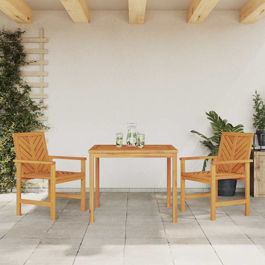 Garden Dining Set 3 pcs Brown 90 x 90 x 74 cm Solid acacia wood