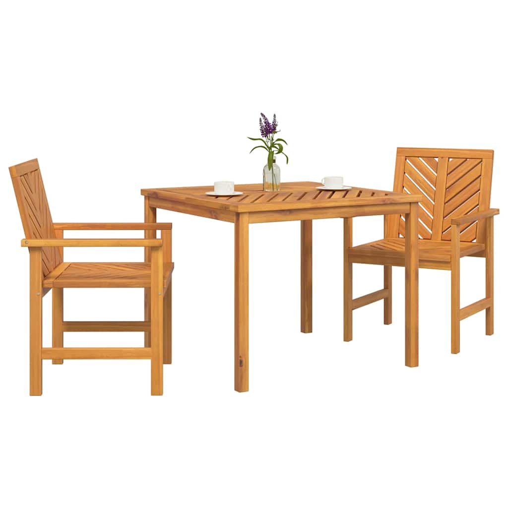 Garden Dining Set 3 pcs Brown 90 x 90 x 74 cm Solid acacia wood