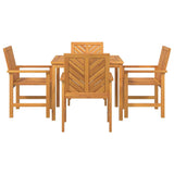 Garden Dining Set 5 pcs Brown Solid acacia wood