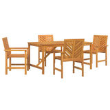 Garden Dining Set 5 pcs Brown 150 x 90 x 74 cm