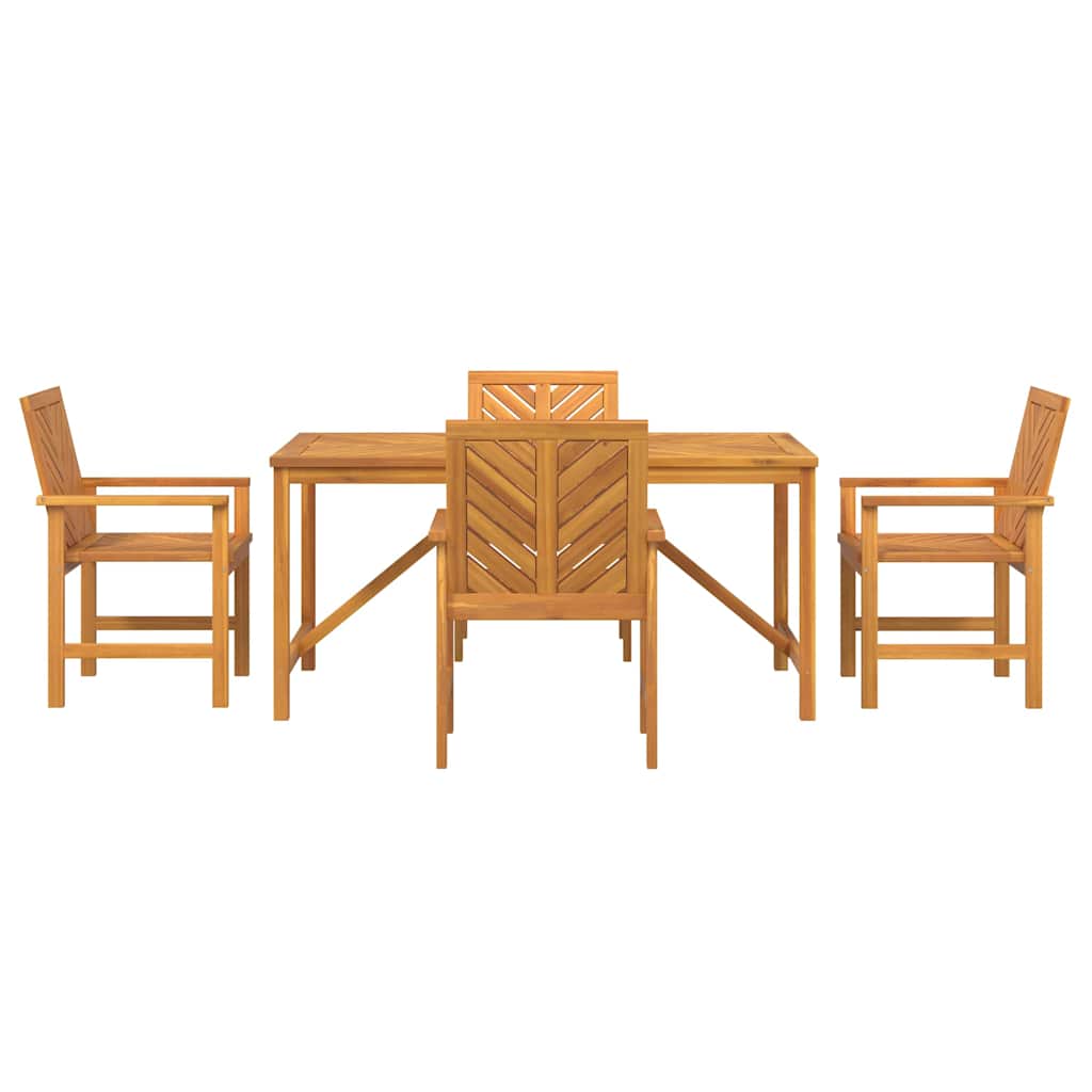 Garden Dining Set 5 pcs Brown 150 x 90 x 74 cm