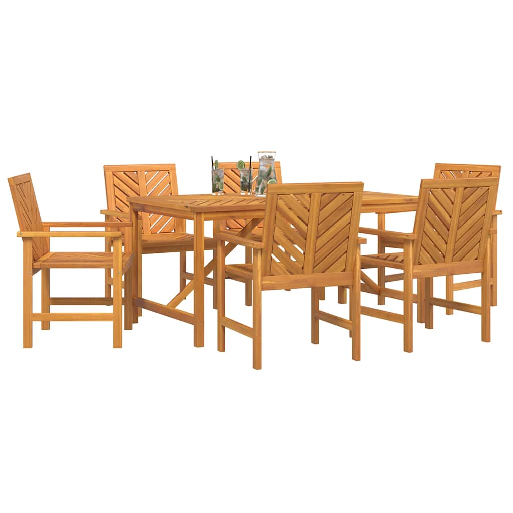 Garden Dining Set 7 pcs Brown 150 x 90 x 74 cm