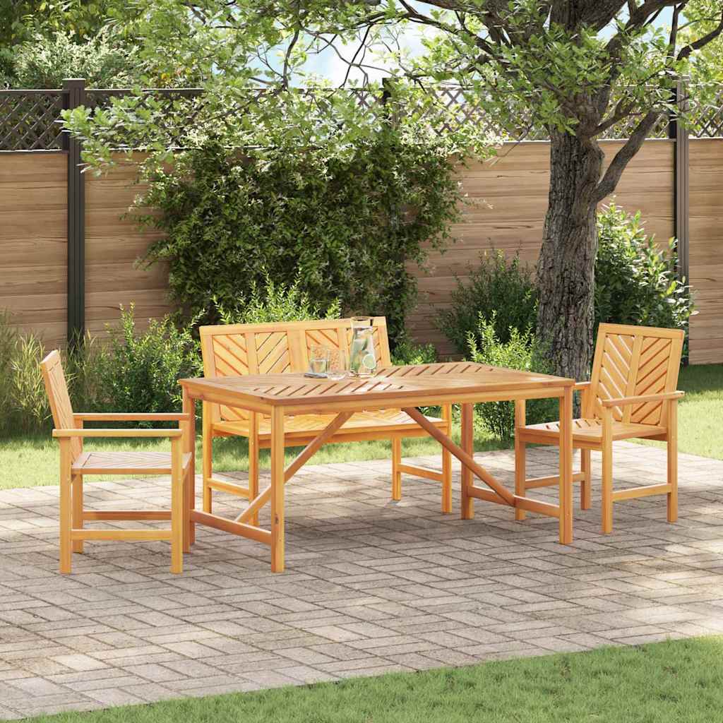 Garden Dining Set 4 pcs Brown 150 x 90 x 74 cm