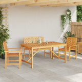 Garden Dining Set 4 pcs Brown 150 x 90 x 74 cm