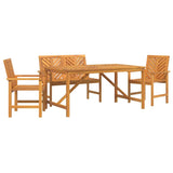 Garden Dining Set 4 pcs Brown 150 x 90 x 74 cm