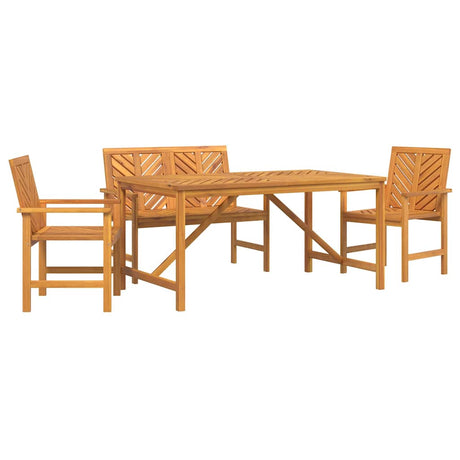 Garden Dining Set 4 pcs Brown 150 x 90 x 74 cm