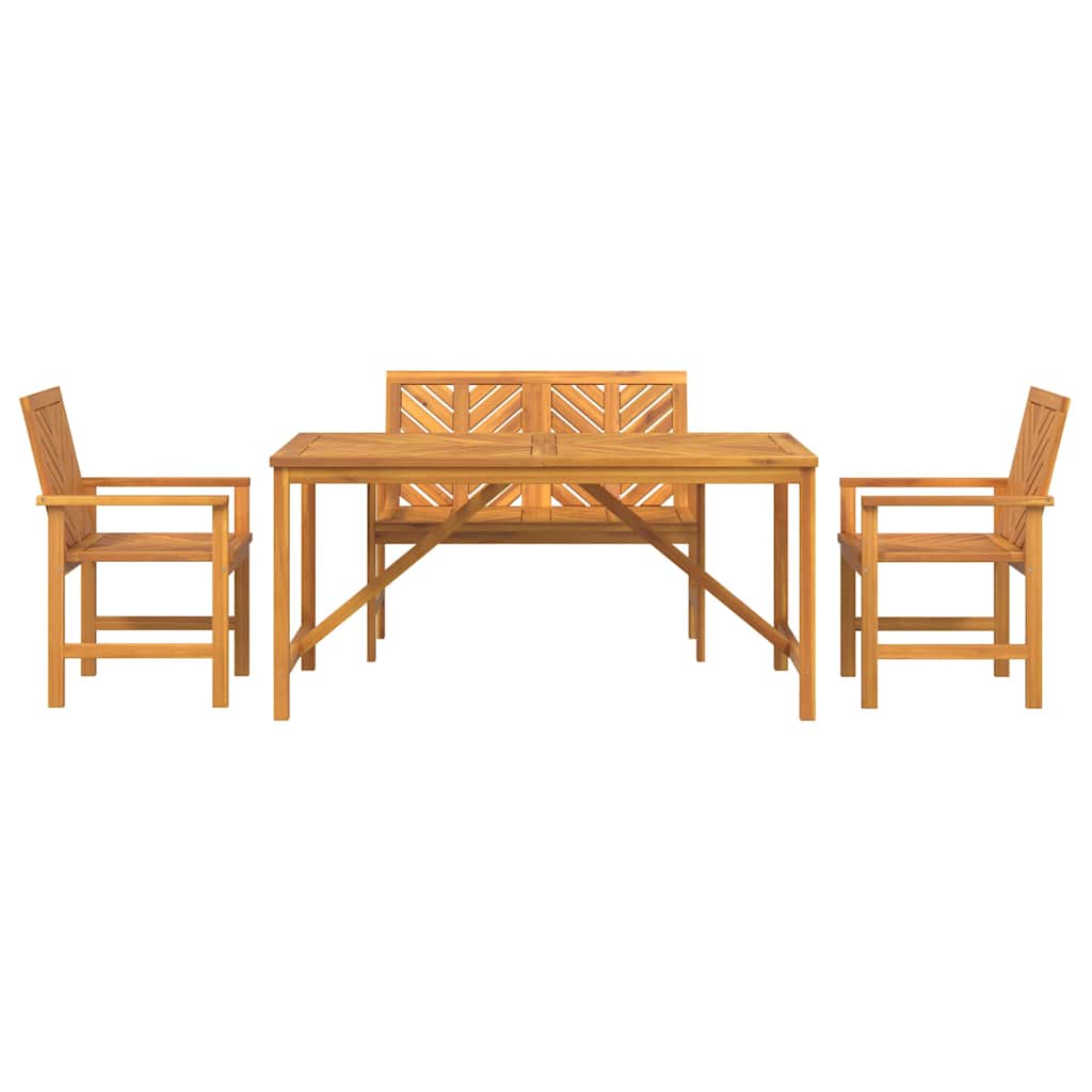 Garden Dining Set 4 pcs Brown 150 x 90 x 74 cm