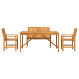 Garden Dining Set 4 pcs Brown 150 x 90 x 74 cm