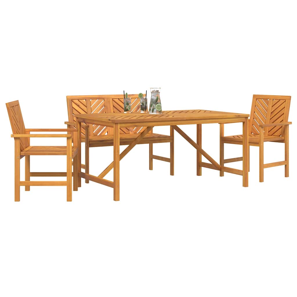 Garden Dining Set 4 pcs Brown 150 x 90 x 74 cm
