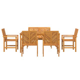 Garden Dining Set 6 pcs Brown 150 x 90 x 74 cm