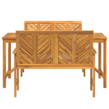 Garden Dining Set 3 pcs Brown 150 x 90 x 74 cm