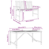 Garden Dining Set 3 pcs Brown Solid Acacia Wood