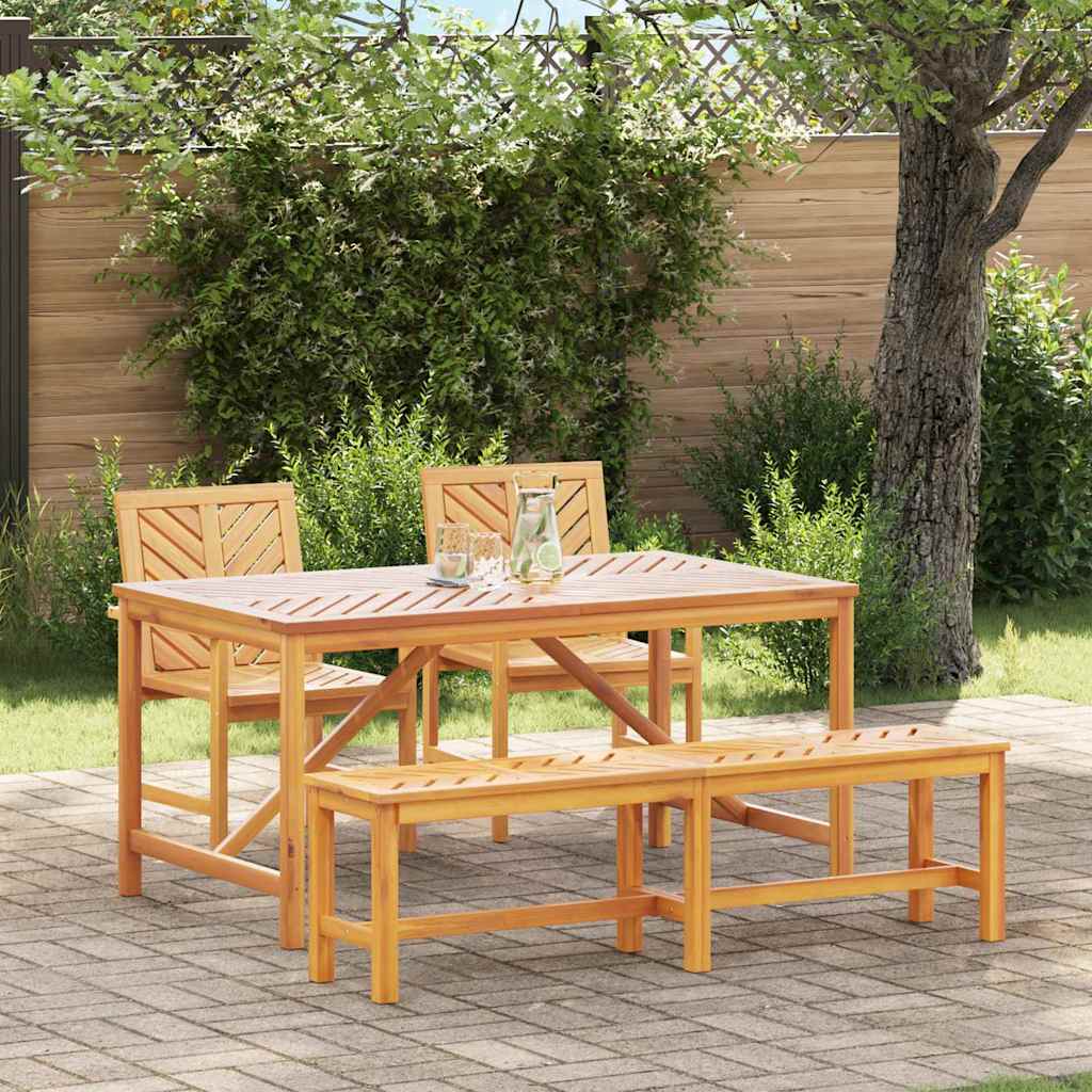 Garden Dining Set 4 pcs Brown 150 x 90 x 74 cm