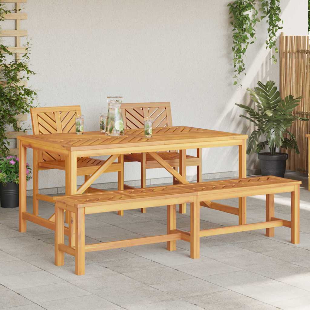 Garden Dining Set 4 pcs Brown 150 x 90 x 74 cm