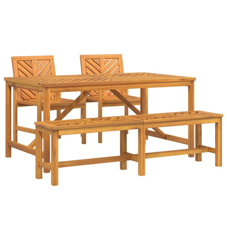 Garden Dining Set 4 pcs Brown 150 x 90 x 74 cm