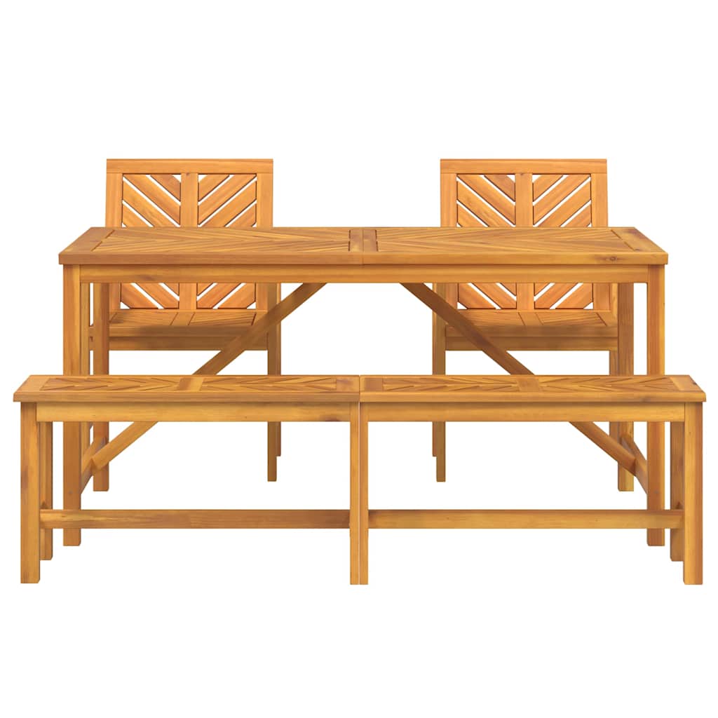 Garden Dining Set 4 pcs Brown 150 x 90 x 74 cm