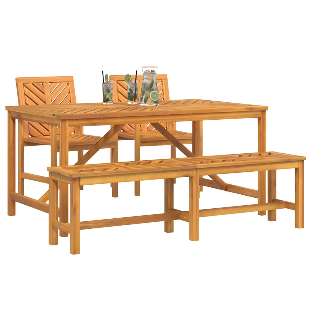 Garden Dining Set 4 pcs Brown 150 x 90 x 74 cm