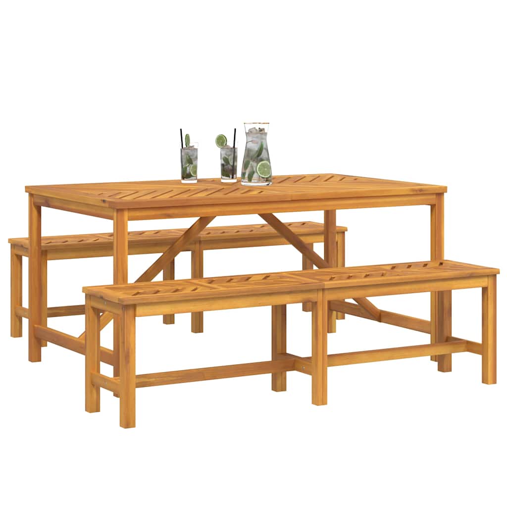Garden Dining Set 3 pcs Brown 150 x 90 x 74 cm
