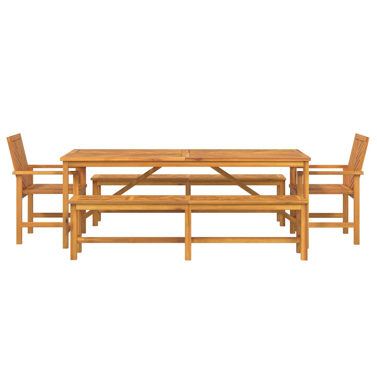 Garden Dining Set 5 pcs Brown Solid Acacia Wood